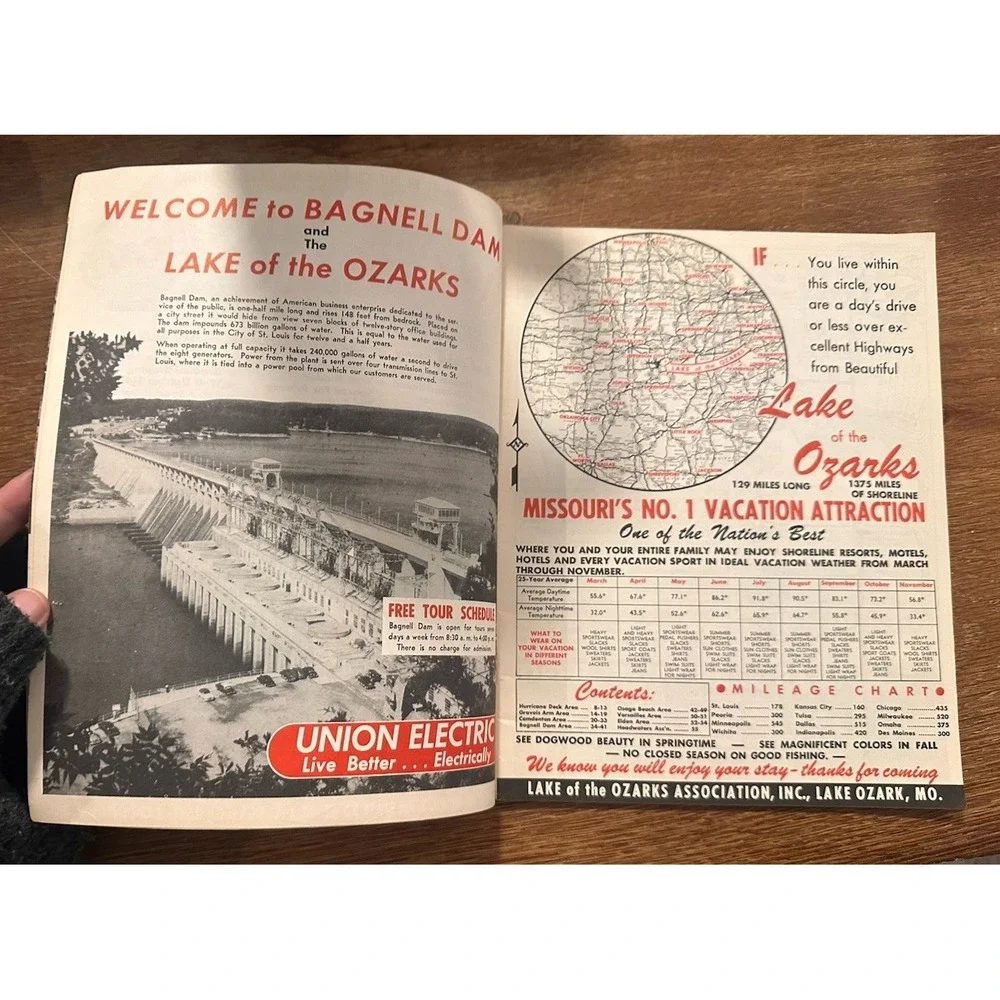Lake of the Ozarks Missouri 1960'sVintage Tourist Book Map 55 Page